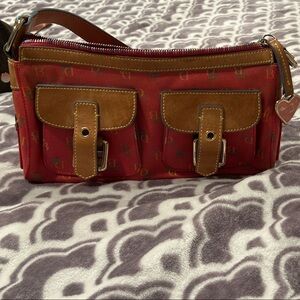 Dooney & Bourke Red and Brown Crossbody Bag